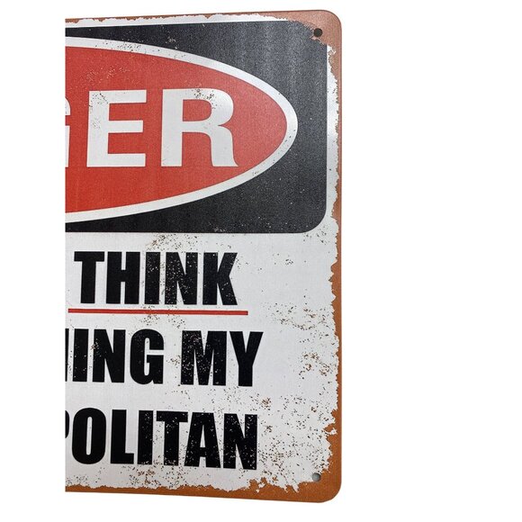 Danger Sign "Do Not Even Think About Touching My Nash Metropolitan" Metal Vintag - Picture 3 of 5